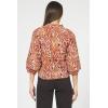 image:imageDEAR JOHN Marian Top Womens Printed VNeck Henley Long Sleeve Poplin BlouseSonora Print