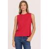 image:imageDEAR JOHN Marina Womens Top Crew Neck Sleeveless Classic Fit Braided DetailSalsa