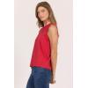 image:imageDEAR JOHN Marina Womens Top Crew Neck Sleeveless Classic Fit Braided DetailSalsa