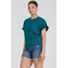 image:imageDEAR JOHN Meredith Womens Cotton Knit Crew Neck Dolman Sleeve Ruffle Cuff TopMediterranea