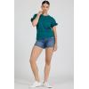 image:imageDEAR JOHN Meredith Womens Cotton Knit Crew Neck Dolman Sleeve Ruffle Cuff TopMediterranea