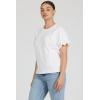 image:imageDEAR JOHN Meredith Womens Cotton Knit Crew Neck Dolman Sleeve Ruffle Cuff TopWhite