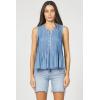 image:imageDEAR JOHN Myron Womens Top Crew Neck Sleeveless Button Front Relaxed Fit PleatedCarolina Blue