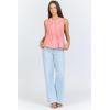 image:imageDEAR JOHN Myron Womens Top Crew Neck Sleeveless Button Front Relaxed Fit PleatedTerracotta