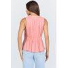 image:imageDEAR JOHN Myron Womens Top Crew Neck Sleeveless Button Front Relaxed Fit PleatedTerracotta