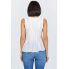 image:imageDEAR JOHN Myron Womens Top Crew Neck Sleeveless Button Front Relaxed Fit PleatedWhite