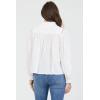 image:imageDEAR JOHN Naida Ruffle Crew Neck Long Sleeve Blouse for Women Relaxed Fit Front Placket DetailWhite