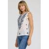 image:imageDEAR JOHN Nicola Button Front Sleeveless Henley Top for WomenEgret