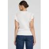 image:imageDEAR JOHN Tilly Womens Classic Fit Sweater Top Crew Neck Flutter Sleeve Crochet Detail ShirtOffwhite