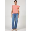 image:imageDEAR JOHN Tilly Womens Classic Fit Sweater Top Crew Neck Flutter Sleeve Crochet Detail ShirtPeachy Coral