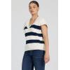image:imageDEAR JOHN UNA Sleeveless VNeck Striped Sweater Top for WomenBlack Iris Stripe