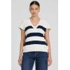 image:imageDEAR JOHN UNA Sleeveless VNeck Striped Sweater Top for WomenBlack Iris Stripe