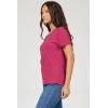 image:imageDEAR JOHN Unity Metallic Tee Womens Top Crew Neck Short Sleeve Hip LengthBeaujolais