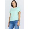 image:imageDEAR JOHN Unity Metallic Tee Womens Top Crew Neck Short Sleeve Hip LengthMist Green