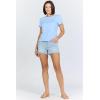 image:imageDEAR JOHN Unity Metallic Tee Womens Top Crew Neck Short Sleeve Hip LengthPlacid Blue