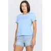 image:imageDEAR JOHN Unity Metallic Tee Womens Top Crew Neck Short Sleeve Hip LengthPlacid Blue