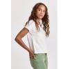 image:imageDEAR JOHN Vani Womens Short Sleeve VNeck Shirt Classic Fit Comfort Cotton TeeWhite
