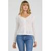 image:imageDEAR JOHN Vivi VNeck Long Sleeve Crochet Sweater Top for WomenWhite
