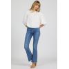 image:imageDEAR JOHN Wilma Crew Neck ButtonUp Shirt for Women Puff 34 Sleeve Relaxed Fit Piece DyedWhite