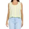 image:imageDEAR JOHN Ada Womens Top Scoop Neck Sleeveless Button Front Relaxed FitWax Yellow
