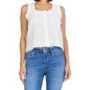 image:imageDEAR JOHN Ada Womens Top Scoop Neck Sleeveless Button Front Relaxed FitWhite