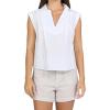 image:imageDEAR JOHN Alba Womens Top Crew Neck Short Sleeve Oversized Fit Braided Detail  White  Size Large