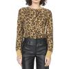 image:imageDEAR JOHN Ania Top Womens Slim Fit Thermal Crew Neck Long Sleeve Waffle Knit TopLeopard