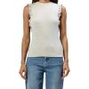 image:imageDEAR JOHN Bridget Sleeveless Ruffle Top Womens Knit Crew NeckHeather Grey