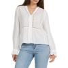 image:imageDEAR JOHN Darlene Top Womens Woven V Neck Long Sleeve with Embroidered DetailOffwhite