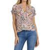 image:imageDEAR JOHN Julia Womens Classic Fit Top V Neck Short Sleeve ShirtTropical Ikat