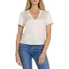 image:imageDEAR JOHN Lilah Split Neck Short Sleeve Knit Top for WomenEgret