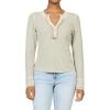 image:imageDEAR JOHN Luna Top for Women Fitted Thermal Henley Silhouette with Button Front and Long SleeveAbbey Stone