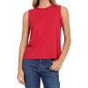 image:imageDEAR JOHN Marina Womens Top Crew Neck Sleeveless Classic Fit Braided DetailSalsa