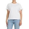 image:imageDEAR JOHN Meredith Womens Cotton Knit Crew Neck Dolman Sleeve Ruffle Cuff TopWhite