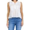image:imageDEAR JOHN Myron Womens Top Crew Neck Sleeveless Button Front Relaxed Fit PleatedWhite