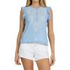 image:imageDEAR JOHN Nicola Button Front Sleeveless Henley Top for WomenCarolina Blue