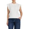 image:imageDEAR JOHN Tilly Womens Classic Fit Sweater Top Crew Neck Flutter Sleeve Crochet Detail ShirtOffwhite