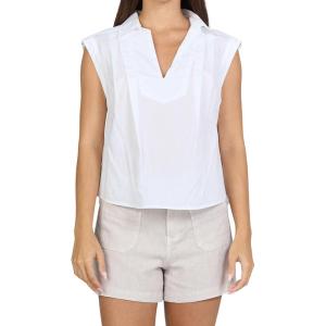 image:imageDEAR JOHN Alba Womens Top Crew Neck Short Sleeve Oversized Fit Braided Detail  White  Size Small