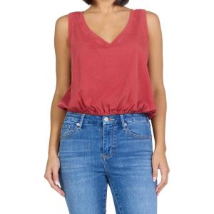 image:imageDEAR JOHN Alexi Womens Top V Neck Sleeveless Relaxed Fit Bubble HemSalsa