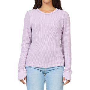 image:imageDEAR JOHN Ania Top Womens Slim Fit Thermal Crew Neck Long Sleeve Waffle Knit TopPurple Haze