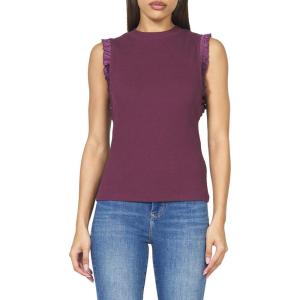 image:imageDEAR JOHN Bridget Sleeveless Ruffle Top Womens Knit Crew NeckFig