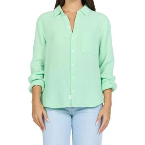 image:imageDEAR JOHN Gaia Poplin Classic Collared Buttonup Long Sleeve Womens ShirtHemlock