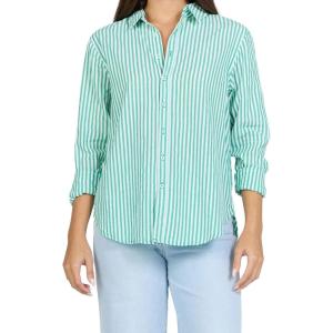 image:imageDEAR JOHN Lolita Womens Shirt Poplin ButtonUp Long SleeveGreengrass Stipe