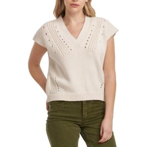 image:imageDEAR JOHN UNA Sleeveless VNeck Striped Sweater Top for WomenIvory