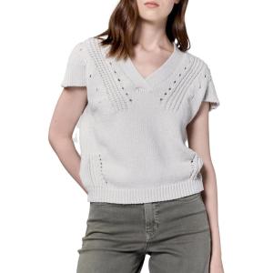 image:imageDEAR JOHN UNA Sleeveless VNeck Striped Sweater Top for WomenPearl Heather