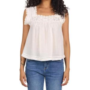 image:imageDEAR JOHN UNA Womens Top Square Neck Sleeveless Relaxed FitWhite