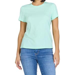 image:imageDEAR JOHN Unity Metallic Tee Womens Top Crew Neck Short Sleeve Hip LengthMist Green