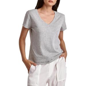 image:imageDEAR JOHN Vani Womens Short Sleeve VNeck Shirt Classic Fit Comfort Cotton TeeHeather Grey