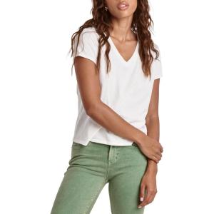 image:imageDEAR JOHN Vani Womens Short Sleeve VNeck Shirt Classic Fit Comfort Cotton TeeWhite