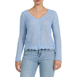image:imageDEAR JOHN Vivi VNeck Long Sleeve Crochet Sweater Top for WomenSkyway